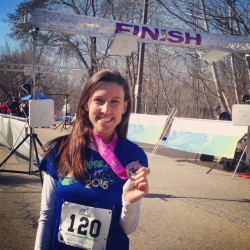 Samantha: "I was running for April Fool 5k in my hometown and I was 3rd in my age group. I feel good to running in this race for other cause as well, not only for April Fool 5k but for Earth day too. Also, the weather is finally warmer now so I can start to run outside instead of inside."