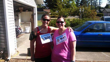 Tyrani: "first ever virtual strides marathon with my friend Amber and her dog Winnie. Now to work on our time!"