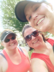 Denise: "Me and two friends ran Guts to Glory in 90 degree temps.  Happy to be able to support our friends who suffer from Chron's."
