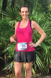 Barbara: "My first virtual half! The medal is so awesome that it made running in the Florida heat and humidity worth it."