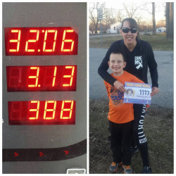Shawna: This was my first 5k and I did for my son who has been battling stage 4 High Risk Neuroblastoma for 4 and a half years. He just got remission a month ago. This is was a honor for him as well as myself.