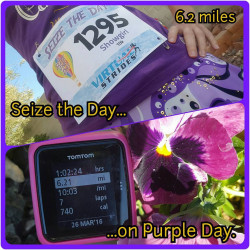 Anna: Anna M. Johnson AKA - The Running Showgirl, 6.2 miles on Purple Day for Seize the Day.  #epilepsywarrior #epilepsyawareness #purpleday #seizetheday #turnthewhitehousepurple