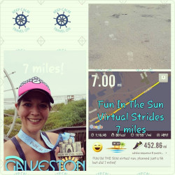 Jessica: I signed up for this so I could run it while on vacation in Galveston, TX. I said I was only doing the 5k because I was looking at the temperatures and didn't think I could push a 10k out. However, while there, the weather was rainy and cooler so I ran a total of 7 miles- I'll count that as a 10k+.