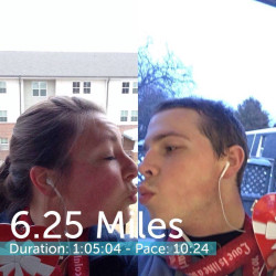 Raquel: When you live 700 miles away from your Valentine, you have to get creative¸�Nate and I ran a virtual 10K together called "Heart of Gold" which supports The Joyful Heart Foundation (helps sexual assault survivors and aims to transform society's response to sexual assault through healing, education, and advocacy). Happy Valentine's Day!!