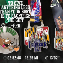 Philip: Ran the 2017 Frederick Half Marathon and the 5k as part of the Nut job.