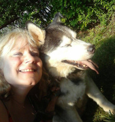 Sharon: My huskies Kenai and Kodiak were my walking partners.
