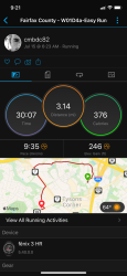 Craig: Garmin Connect results and app photo.