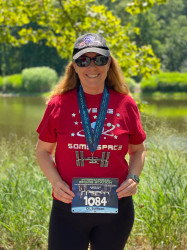 Laurie: My first 5K! Thanks for the encouragement from Virtual Strides and the International Space Station Explorers! It was fun to walk the "race" at Massanutten / McGaheysville Virginia with my husband Chuck.