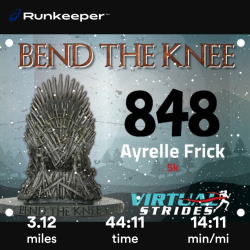 Ayrelle: Bend the Knee.  Yeah, I'll be bending the knee to allergies.