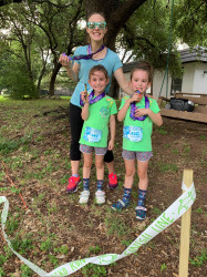 Preslee: Me and my girls completed our first 5k together! And had a friend from school join us, who it was her first 5k too!! We will definitely be doing more! Great medal!!