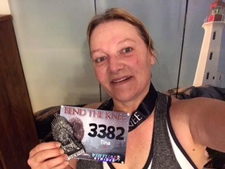 Tina: Got this done today, not a good time for me on the dreadmill, cold outside and sore muscles from my 21 day boot camp challenge yesterday