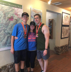 Shanda: Josh (14), Shanda (mom) & Jonny (23) Hiked our 5K for Mom's 45th bday!