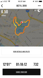Bonnie: 10 K run 6.5 miles Lake Merritt, Oakland, CA