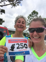 Liz and Carrie: "10k trail running"