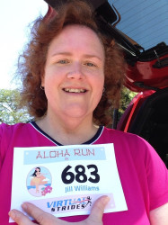 Jill: "Here I am at the end of my walk... All sweaty but happy. I took a wrong turn at the park and ended up doing more than a 5k, but I did it!"