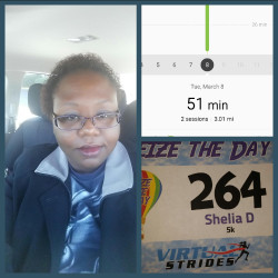 Shelia: I beat my last score by 7 minutes! !!  For my son!!!