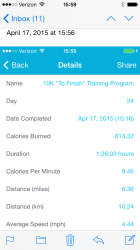 Helen: "First time I have ever run 10K!  Did it with help from my friends (and Jeff Galloway)"