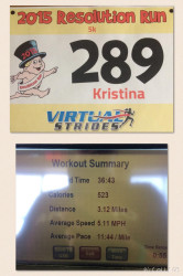 Kristina: "First "official" 5k run after baby #2 (3 months pp). Not my best time, but it's a start!"