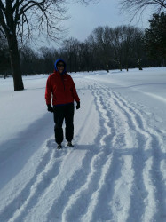 Anita: "15 degrees and had to make my own trail but I did it!"