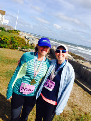 Sue: "Me & my friend Kerri did our half marathon in Hampton, NH"