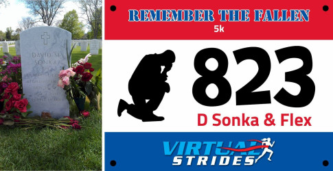 Glenn: "This was a bike ride!  But figured that 45 miles pretty much blows away a 5K Run....  Rode from my home to Fort Logan National Cemetery to see my stepson David Michael Sonka and MPC Flex, two Marines who were KIA in Afghanistan on May 4, 2013."