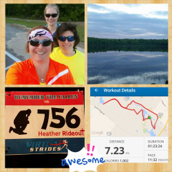 Heather: "My friends who are behind me got out for our 10k run which we did a little more. We had great weather in Sanford maine. The little buggers were trying to get us but didn't. The run was for a good cause."