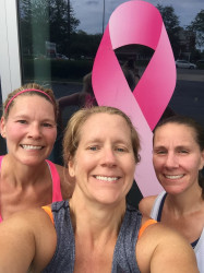 Laura: "Aloha virtual run in Dublin, Ohio for breast cancer. Almost as warm as Hawaii"