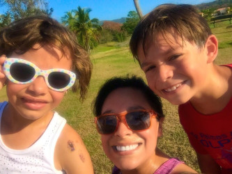 Veronica: "Ran w/my monkeys in celebration (late) of Earth Day 2015!

We ran around Palmas Del Mar & into the Pterocarpus Forest where we saw frogs, spiders, turtles, lizards & one super cool Falcon! 
✌️

#MyRunningMonkeys
#TeamNieves
#EarthDay2015
#AppreciationOfNature&Wildlife
#VirtualStrides"