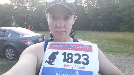 Emily: "My 6 miles will never compare to their sacrifice."