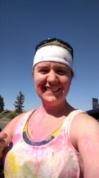 Ilea: "I finished my half marathon by running the 3.5 mile Color Me Rad race in 30 minutes."
