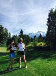 Sheila: "I ran today with Marie DeJournette. We are in Mt. Shasta supporting the Breast Cancer Fund's 2015 Climb Against the Odds team as they climb Mt. Shasta (14,179 ft.)"