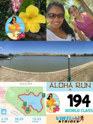 Paula: "We ran our FIRST "Virtual" 5K to benefit the Breast Cancer Fund! #aloharun #virtualstrides"