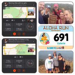 Valerie: "Had a great time completing 14 miles of walk/hike with my friends for the Aloha Run. Thank you Virtual Strides! #aloharun #breastcancerfund"