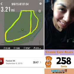 Sonia: "3.21 miles done! went the extra and it felt nice "