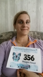 Meagan: "My first 5k! So happy to have done it for a worthy cause! 3.62 miles in 36.42"