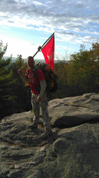 David: "26.96 miles with a 70+ pound ruck and a flag.   Trail was all hills.  SEMPER FIDELIS!!"