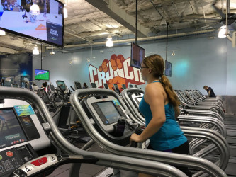 Danielle: "It started raining near me, so I had to go to the gym to use the treadmill.  I'm pretty proud of my time, especially considering I haven't even been to the gym since school started. :)"