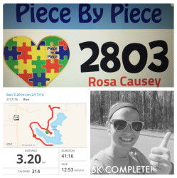 Rosa: First 5K! 12:53 minutes/mile!!