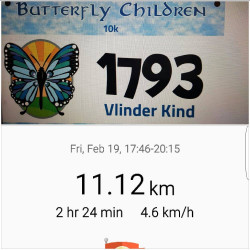 Vera: 10km walk for all butterfly children.