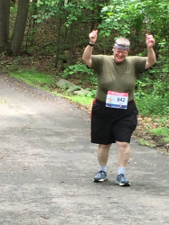 Lynn: I finally made it!!!!  My first half-marathon.