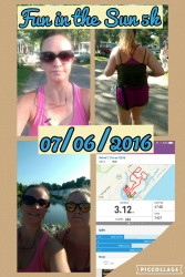 Sharon: Mom and daughter 5k together
Ashleigh: Fun in the Sun 5k with mom and daughter