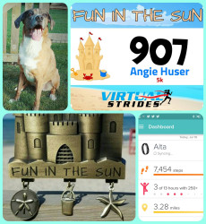 Angela: A slow walk, but it was warm and Orlando is an older dog.  We completed the 5K and that is what counts!