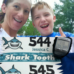 Jessica: Good time with my boy today. Told lots of people about Virtual Strides along the way!