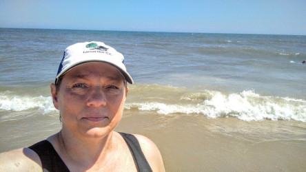 Kathy: Completed my 5K Shark Tooth along the beach at Ocean City, Maryland