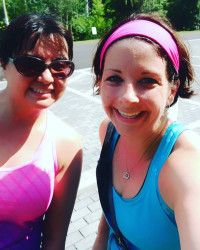 Christina: Dianna Marsh and I after our first run/walk virtual strides 5K...hot day in July in DC...she picked me up from the airport and we were off!
