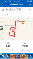 Tracey: Thanks for the motivation, first run in 4 months due to an injury