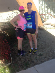 Rachel: "Running with my best friend! Training for our half-marathon! So glad we could do the I Heart Running 10k on Valentine's Day!"