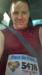Aaron: Wore my buddy's and my bib.  He was with me all the way!