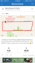 Luciano: Great Run with Lisa Shields 4.25 miles!