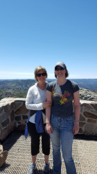 Kate: Instead of doing a regular 10k, mom and I hiked up Black Elk Peak (6.94km up, and 6.94km back down) instead! Took a 10 minute break at the top before coming back down.